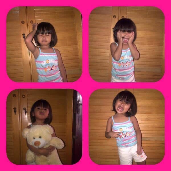 Little Missi'e posing with a hand on her head